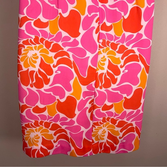 Size 6 Banana Republic Short Sleeve Colorful Dress Pink Orange Red Abstract - Picture 9 of 16
